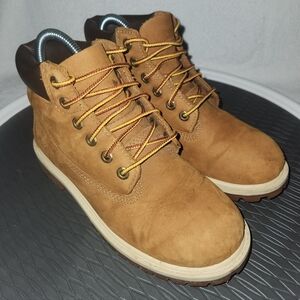 Timberland Boys Size 3 Classic 6 Inch Waterproof Dark Wheat Nubuck Ankle Boots